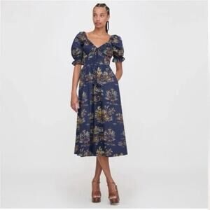 Hill House Home Ophelia Dress Navy Equestrian Toile Size L Large countryside